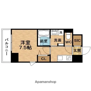 ロイヤルパークヒルズうめきた【6階】の間取り