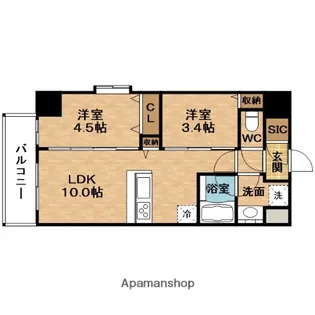 2LDKの間取り画像