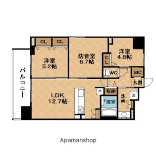 S-RESIDENCE天満橋ar【14階】の間取り