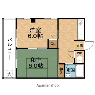 愛美マンション【2階】の間取り