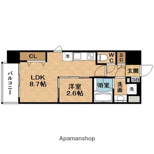 GEO ENT福島野田レジデンス(ジオエント)【9階】の間取り