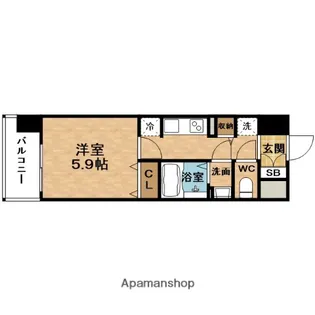 ジオエント福島野田レジデンス【5階】の間取り