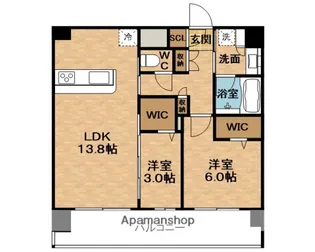 プレサンス東淀川駅前プローシェ【15階】の間取り