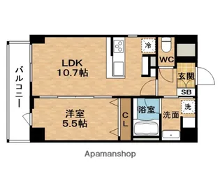 ハピネスガーデン新大阪【8階】の間取り