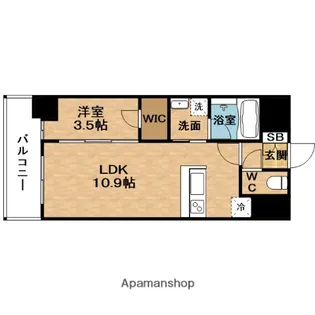 グランドファースト大阪福島【3階】の間取り