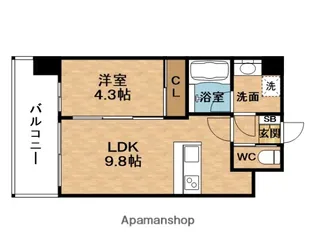 プレジオ塚本ASIAN【2階】の間取り