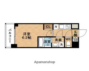 エスリードレジデンス ザ・グラン大阪福島クラス【7階】の間取り