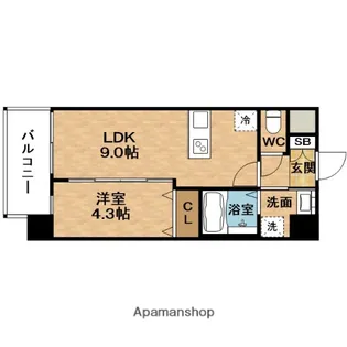 フォーゼ舟橋【8階】の間取り
