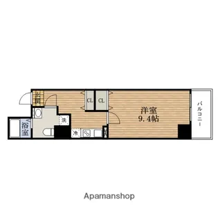 大阪府大阪市中央区東心斎橋1丁目【マンション】の間取り