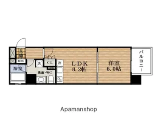 大阪府大阪市西区北堀江2丁目【マンション】の間取り