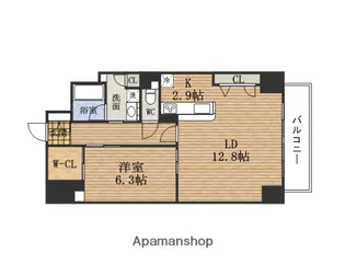 大阪府大阪市中央区十二軒町【マンション】の間取り