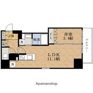 大阪府大阪市西区新町1丁目【マンション】の間取り