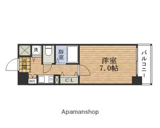 大阪府大阪市中央区東高麗橋【マンション】の間取り
