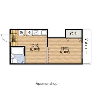 大阪府大阪市西区北堀江2丁目【マンション】の間取り