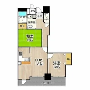 フェルザ住之江公園(旧住之江フタバビル)【902号室】の間取り