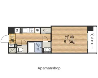 大阪府大阪市中央区船越町2丁目【マンション】の間取り