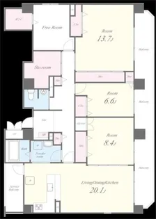 ソレアードコート【1階】の間取り