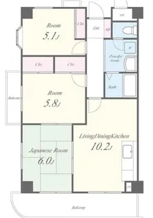 インディペンデンスハイツ【2階】の間取り
