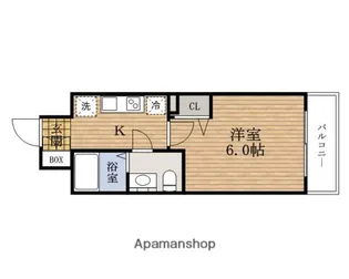 大阪府大阪市中央区東高麗橋【マンション】の間取り