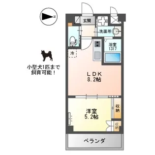 RIKI RESIDENCE【405号室】の間取り