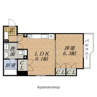 大阪府大阪市西区南堀江3丁目【マンション】の間取り