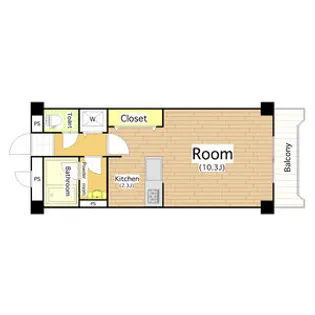 1Kの間取り画像