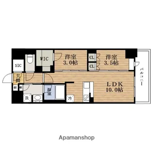 大阪府大阪市中央区博労町1丁目【マンション】の間取り