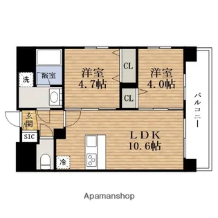 大阪府大阪市東成区玉津1丁目【マンション】の間取り