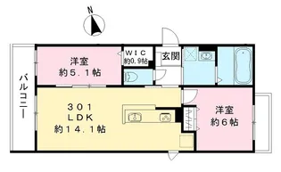 仮)エスポワレジデンス【301号室号室】の間取り