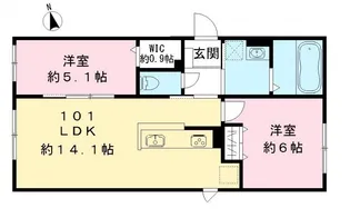 仮)エスポワレジデンス【101号室号室】の間取り