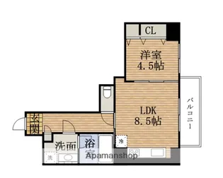 大阪府大阪市西区南堀江1丁目【マンション】の間取り