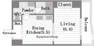 大阪府大阪市中央区東心斎橋1丁目【マンション】の間取り