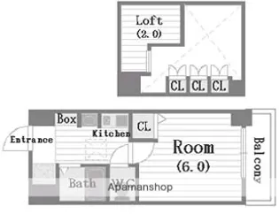 大阪府大阪市浪速区難波中3丁目【マンション】の間取り