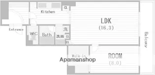 大阪府大阪市中央区南船場1丁目【マンション】の間取り