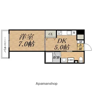 グランマーレ天満橋【13階】の間取り