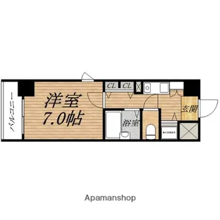 プレサンス中之島公園南【7階】の間取り