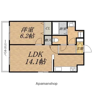 プレサンス中之島公園南【4階】の間取り