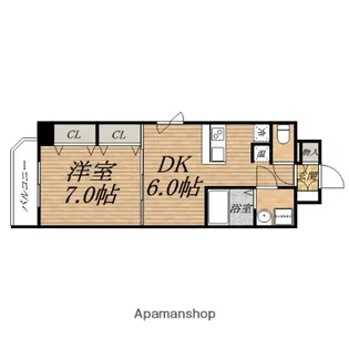 グレンパーク内本町【6階】の間取り