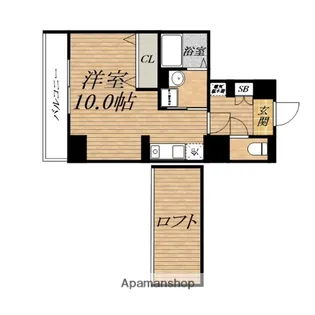 レジデンス釣鐘【8階】の間取り