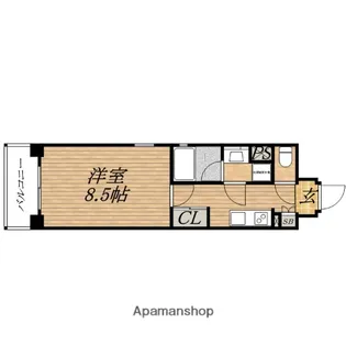 アスヴェル心斎橋東Ⅱ【8階】の間取り