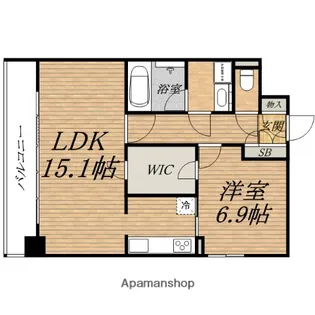 アスヴェル心斎橋東Ⅱ【9階】の間取り