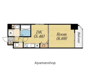 フロンティアタワー九条Ⅰ【9階】の間取り