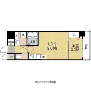 フロンティアタワー九条Ⅰ【10階】の間取り