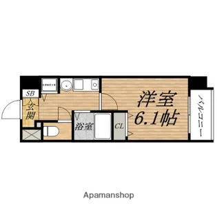 プレサンス大手前パークサイドⅡ【10階】の間取り