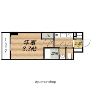 スワンズシティ大手前ソレイユ【2階】の間取り