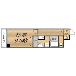 リバーライズ谷町4【10階】の間取り