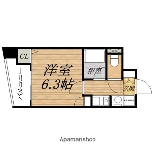 エイペックス大手通【5階】の間取り