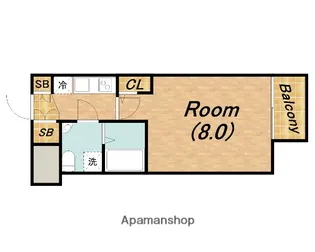 ザ・パーククロス阿波座【10階】の間取り