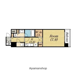 パークアクシスうつぼ公園【6階】の間取り