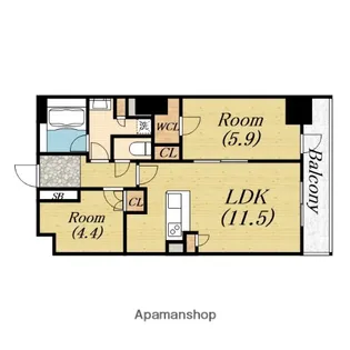 パークアクシスうつぼ公園【10階】の間取り